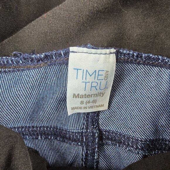 Time And Tru Maternity Jeggings Denim-Look Stretchy Bottoms S (4-6) - Picture 3 of 4